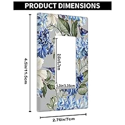 Pznen Blue Floral Rocker Switch Plate Covers Spring
