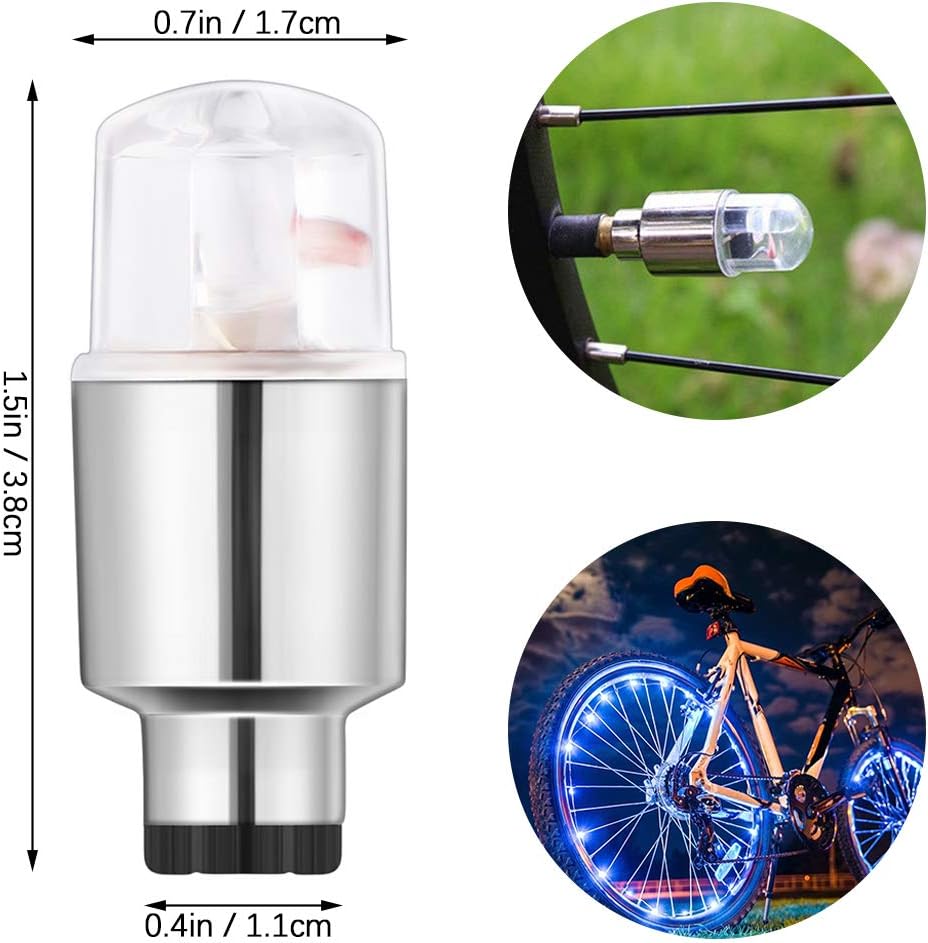 20 PCS LED Bike Wheel Lights, Tire Tyre Wheel Valve Caps Lights, Multicolor Waterproof Tire Motion Neon Light Lamp for Car Bike Bicycle Motorcycle (5 Colors Light): Automotive