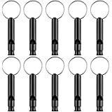 Woodcovo 10 Pack Aluminum Whistle EDC Sport Emergency Survival Whistles with Key Chain