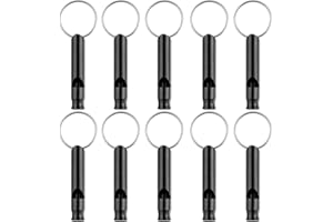 Woodcovo 10 Pack Aluminum Whistle EDC Sport Emergency Survival Whistles with Key Chain