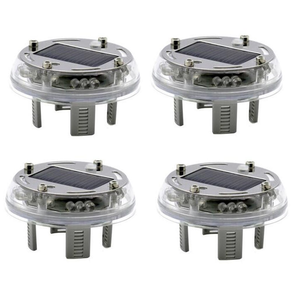 LEDHOLYT 4pcs Solar Powered LED Car Wheel Center Hub Cap Light Auto