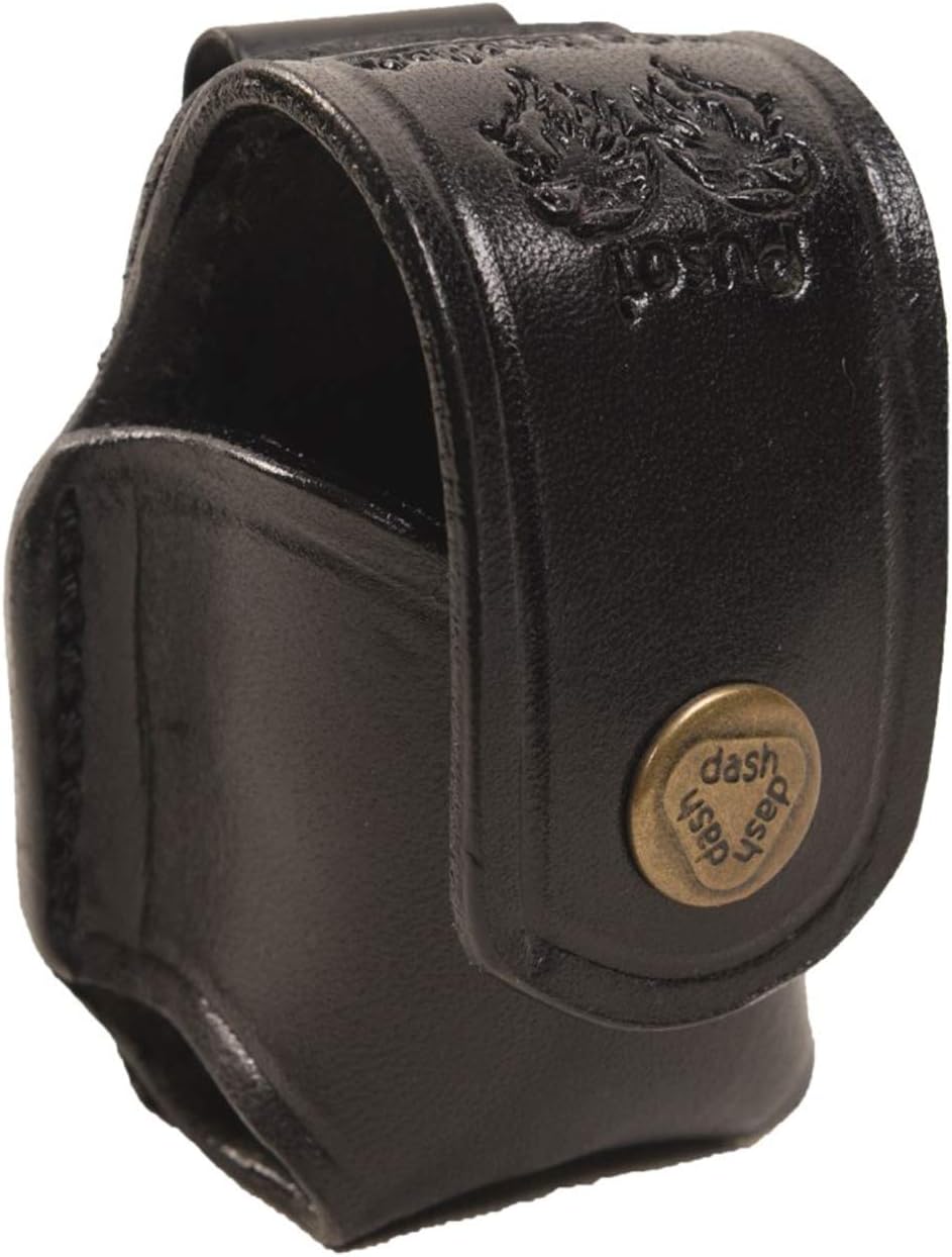 Pusat Holster Premium Leather Speedloader Single Pouch Case Handcrafted 5-6 Shot Black-Brown