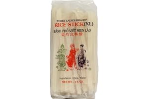 THREE LADY BRAND Rice Stick Noodle - 14 Oz. (Pack of 3 Bags) (Extra-Large)