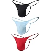 Sisgenesis 3 Pack Men's Cotton G-String Thong Ultimate Lightweight Breathable Comfort Low Rise