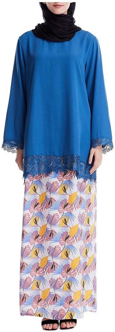 VITryst Womens Plus-Size Skirt Floral Print Two Piece Muslim Kaftans