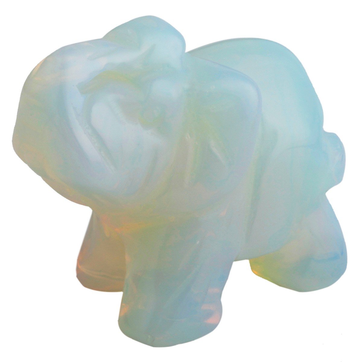 mookaitedecor Opalite Elephant Ornament Figurine,Healing Crystal Energy Gemstone Reiki Statue Home Decor,1.5 Inches