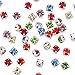 Pandahall 50pcs 3.8-4mm Square Brass Grade A Rhinestone Beads Chaton Montee Sew On Beads Silver Metal Color Mixed Color Jewelry Makings