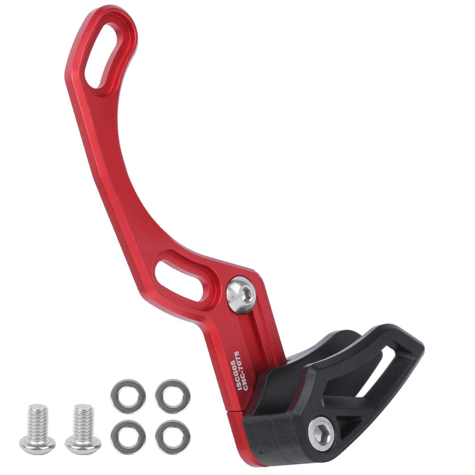 Tbest Bike Chain Guide, Aluminum Alloy Material Wear-Resistant And Single Disc Bike Chain Guide Stabilizer BB Mid Lock Ultralight Bicycle Cycling Accessory(red) Bicycles And Spare Parts