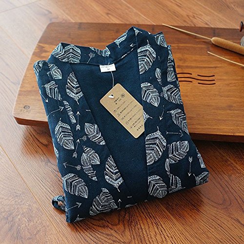 Men Japanese Bathrobe Kimono Yukata Pajamas Cotton Soft Sleepwear Robe Gown Nightwear