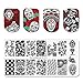 BEAUTYBIGBANG 4Pcs Nail Stamping Plate Holiday Theme - Easter Holloween Animal Image Plates Nail Art Design Stamp Kit Manicure Template set