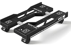 Hovadova Adjustable Computer Tower Stand, Mobile PC Stand for Floor with 4 Locking Caster Wheels Fits Most PC, Under Desk CPU Holder for Office, Gamers and Students (Black)