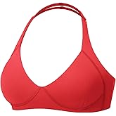 YEOREO Women Halter Sports Bra Light Support V Neck Padded Strappy Open Back Workout Gym Tops