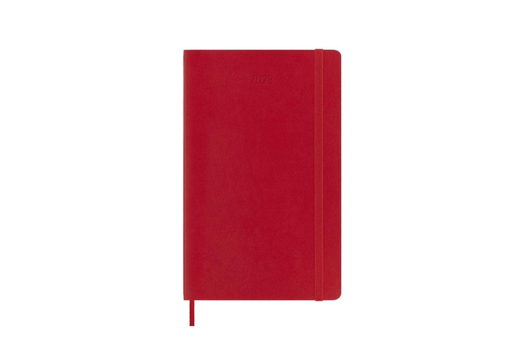 Moleskine Weekly Planner 2023, 12-Month Weekly Diary, Weekly Planner and Notebook, Soft Cover, Large Size 13 x 21 cm, Colour Scarlet Red