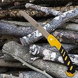 Hand Saw Camping Accessories Drywall Tools Pruning Woodworking Gardening Hunting Hiking Small Folding Tool Tree Survival Emergency | Ergonomic Handle Safety Lock Triple Ground Teeth 8” Blade By Fire45