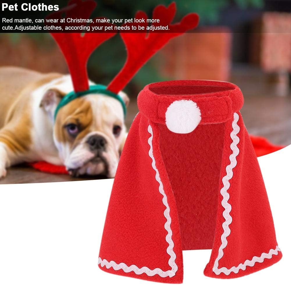 Pet Red Mantle Soft Cute Pet Cloak Rabbit Christmas Clothes Small Pet Festival Costume for Rabbit Guinea Pig Kitten Puppy(2#) - Image 3