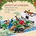 Peruser Realistic Looking Dinosaurs Pack of 12 Educational Dinosaur Toy Box, Including T-Rex,Triceratops, etc
