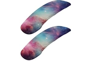Wanzuoeng 2 Pieces Chair Armrest Slipcovers Space Galaxy Printed Office Chair Arm Pad Covers Skin Friendly Stretchy Office Chair Armrest Covers