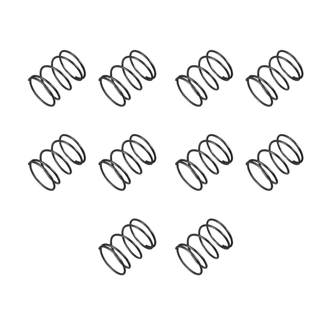 sourcingmap Compression Spring - 1.2mm Wire Dia , 18mm OD , 45mm Free Length Spring Steel Extension Spring,Black,10Pcs