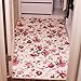 Short Velvet Romantic Pink Rose Carpet Area Rug for Teen Girls/Women/Ladies - MAXYOYO Floral Printed Soft Short Velvet Area Rug Non-Slip Carpet Pad, 39 by 59 Inch