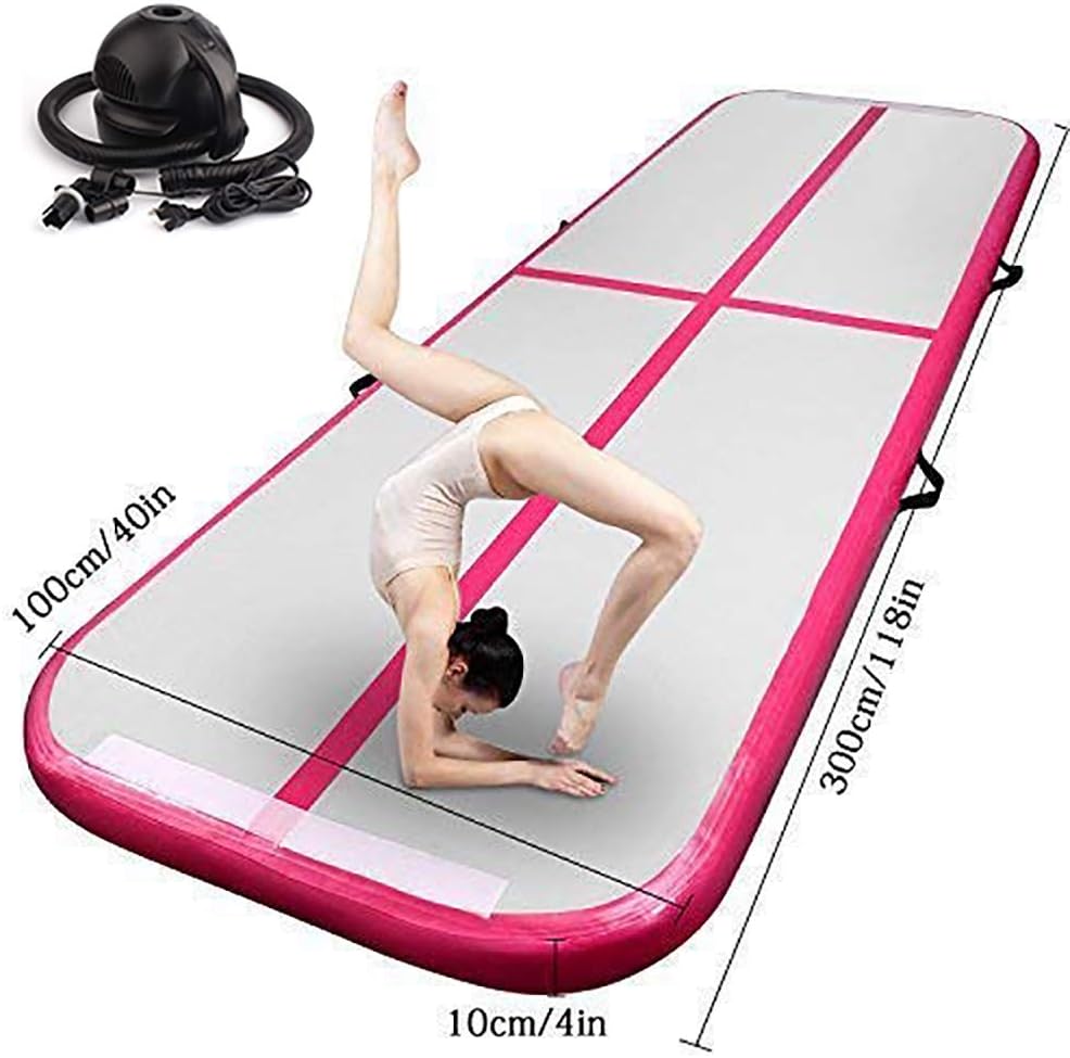 FBSPORT Airtrack Mat 10/20 CM thick 1/2/3/4/5/6 M Tumbling Mat, Inflatable Gymnastics Mat with Electric Pump for Practice Gymnastics,Tumbling,Parkour,Home Floor| Include 5 in 1 Training Mat Set