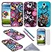 S4 Case, Wisdompro® 3pcs Jellyfish Butterfly Pattern Bundle Pack of Color and Graphic Soft TPU Gel Protective Case Covers for Samsung Galaxy S IV / S4