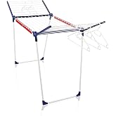 Leifheit Pegasus 200 Solid Standing Clothes Airer with Accessories, Folding Clothes Rack for Outdoor and Indoor, 20 m Clothes Horse with 4 Clips for Drying Small Items and 5 Hangers [Amazon Exclusive]