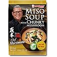 Marukome Chef Morimoto Miso Soup With Chunky Mushroom, Authentic, Premium Instant Miso Soup, 3 packets Inside, 1.24 oz