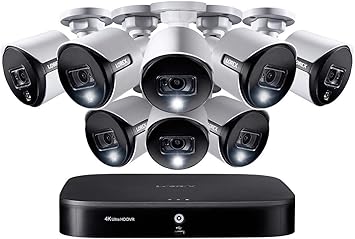Amazon Com Lorex Weatherproof Indoor Outdoor Home Wired Surveillance Security System 4k Ultra Hd Cameras W Night Vision Advanced Motion Detection Smart Home Voice Control 8 Pack Incl 2tb 8 Channel Hd Dvr