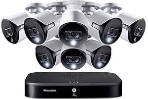 Lorex 4K Indoor/Outdoor Analog Wired Security Camera System, Ultra HD Bullet Cameras with Motion Detection Surveillance, Color Night Vision & Smart Home Compatibility, 2TB 8 Channel DVR, 8 Cameras