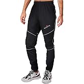4ucycling Men's Mountain Bike Pants, Thermal Fleece Winter Cycling Windproof Running Pants for Cold Weather Riding Hiking