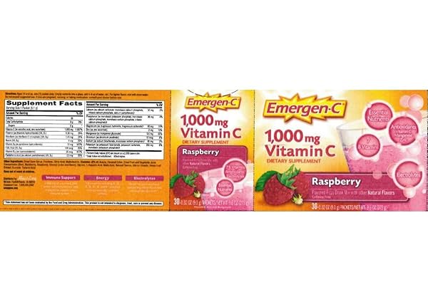ALACER EMERGEN-C 1000 MG VITAMIN C – RASPBERRY