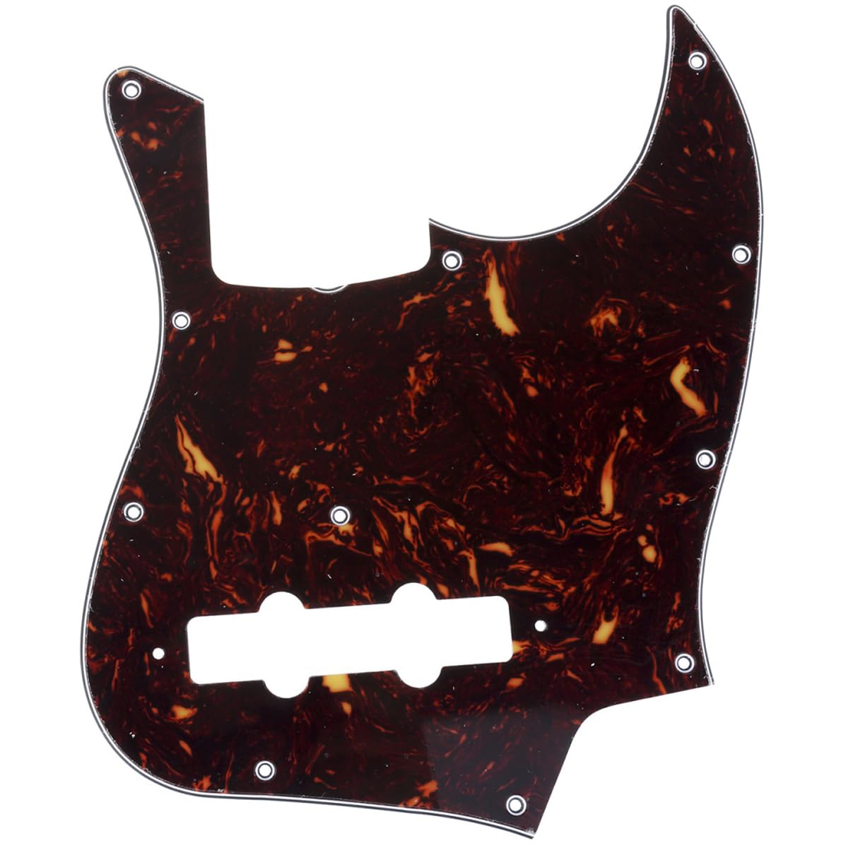 Musiclily Pro 11-Hole J Bass Pickguard for JPN Fender Japan 4-String Jazz Bass, 4Ply Tortoise Shell — image 1