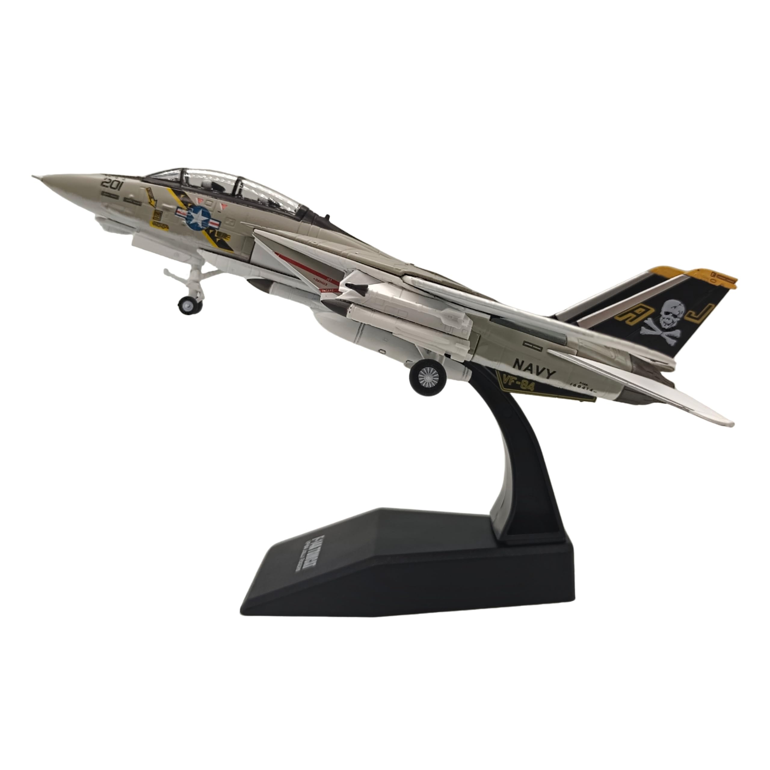 Photo 1 of 1:100 Scale Bomber Attack Plane Military Model Plane F-14 Tomcat?Foldable Wings Fighter Jet Model Diecast Airplanes Collection Plane for Gifts?NO:201