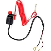 Cunyuer Boat Kill Switch, Outboard Engine Stop Switch with Tether Lanyard Cord, Universal Motorcycle Kill Switch, Stop Switch for Motorcycle Boat Outboard Engine Motor