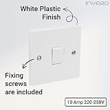 Invero 1 Gang 2 Way Electric Wall Light Switch White Rocker 10 Amp view 2