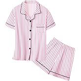 2 Piece Girls Silky Pajamas Set Soft Comfortable Satin PJs Nights Sleepwear, 5-14 Years