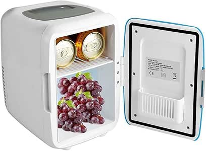 Herewegoo - Mini refrigerador, 4 l, mini nevera de coche, congelador de