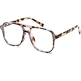 FEISEDY Blue Light Blocking Glasses Fake Nerd Clear Square Computer Lightweight Pilot Glasses Frame Oversized B2866