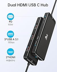 LIONWEI USB C Docking Station Dual Monitor HDMI