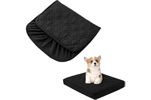 BOCTOPUG Dog Bed Covers Replacement Washable - Waterproof Dog Bed Covers Quilted, Water Absorbable Pet Puppy Bed Cover for Dog Cat, Cover Only 36Lx27Wx6H Inches Black