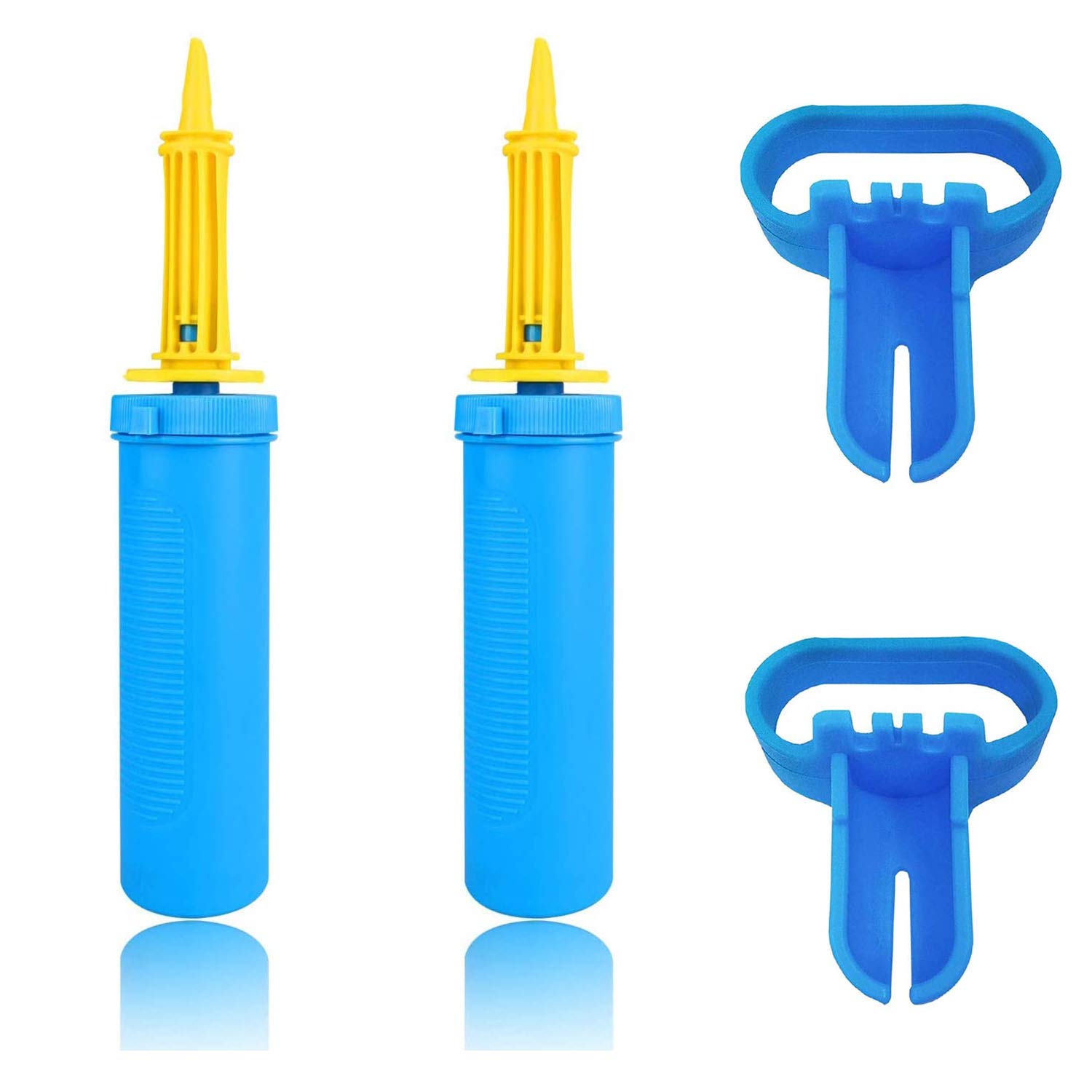 Pack of 2 Hand Pump with 2pcs Balloons tie tool - Double Action Air Pumps for Balloons, Exercise Balls, Yoga Balls, Pool Floats Great for Helium Tanks,Electric Balloon Blower,Balloon Column Arch