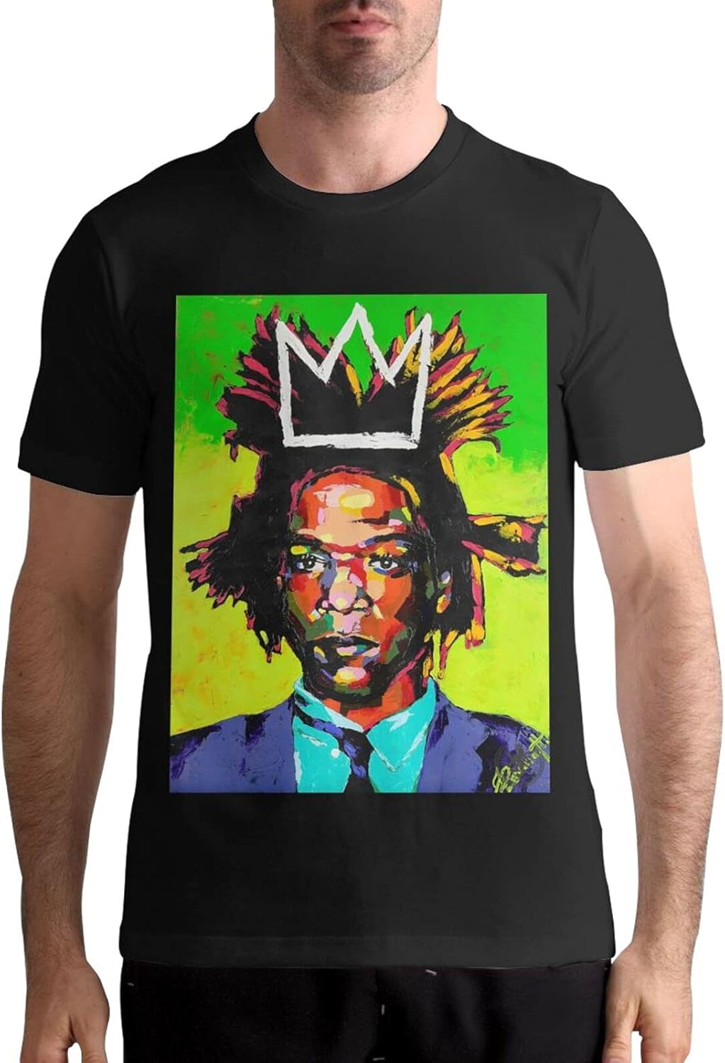 JamesMSmit JeanMichel Basquiat Men's Tee Round Neck Sports Short