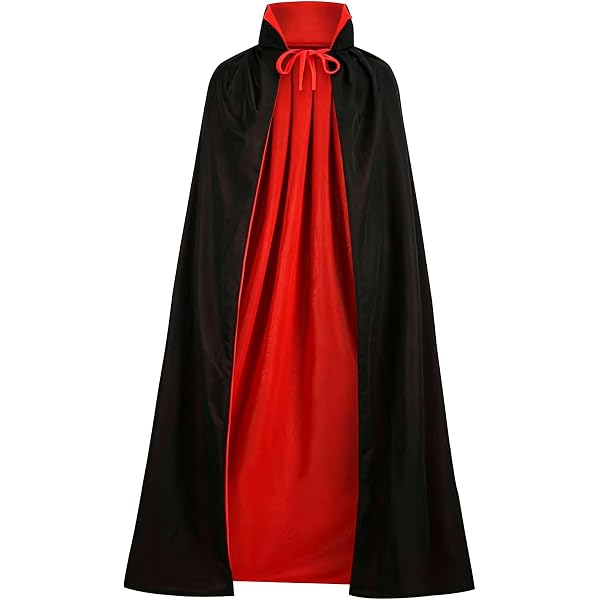 Cape De Vampire Réversible Adulte – Noir/rouge, Avec Crocs, Collier, Ongles Et Autocollants (35 Pièces)
