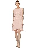 S.L. Fashions Womens Tiered Cocktail Party Dress, Wedding Guest Gown (Petite and Regular Sizes)