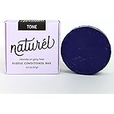 Naturel Purple Toning Conditioner Bar, Blonde or Grey Hair Toning Conditioner Bar with Biotin,Almond Oil, Vitamin B5 and E, Vegan, Zero Waste, Cruelty Free, Made in USA