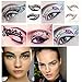 Tmalltide 10 Pair Fun Temporary Eye Tattoo Makeup Transfer Eyeshadow Stickers Eyeliner Crystal Gem Glitter Liner Packs- Butterfly, Wings, Star - Random StylesTransfer