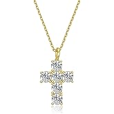 NUZON Sunburst Heart / 2-Tone Interlocking/CZ Evil Eye/Single Pearl/Love Heart Pendant Necklace for Women 14K Gold Chain Necklace Chunky Statement Jewelry