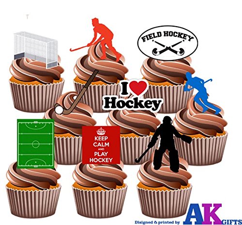 Field Hockey Pack Cake Decorations 36 Edible Stand Up Cupcake