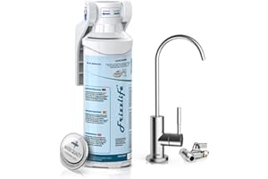 Frizzlife Under Sink Water Filter-NSF/ANSI 53&42 Certified Drinking Water Filtration System-0.5 Micron Removes 99.99% Lead, C