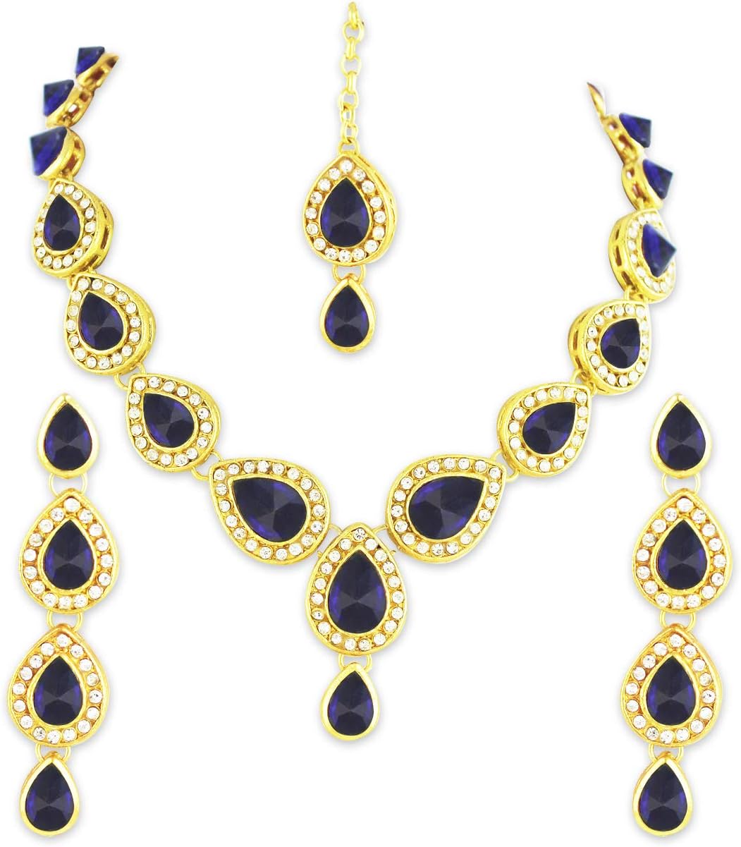 22K Gold Plated Stone Kundan Jewellery Set for Women